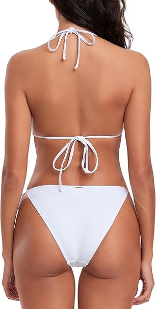 Women's Oversized Bead Detailing Triangle Bikini Set