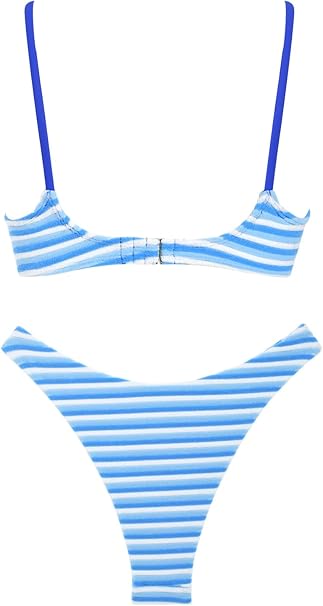Tanlines Contrast Color Red Gingham Spliced High Leg Cheeky Bikini Set
